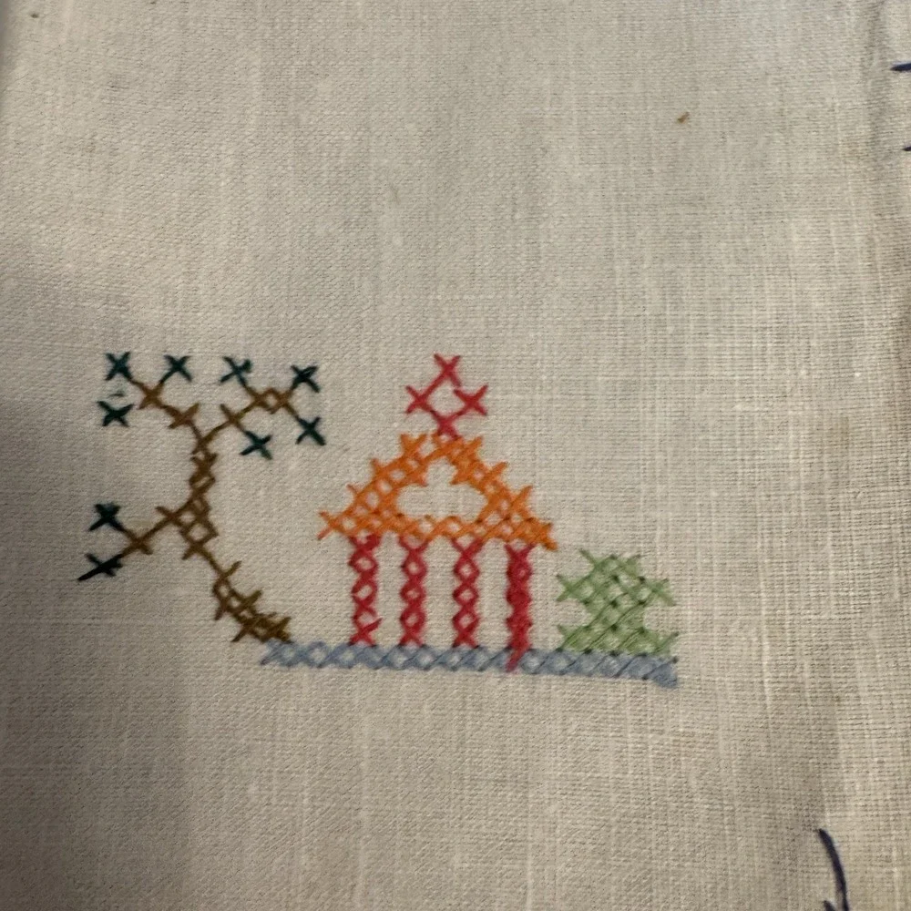 Vintage Embroidered Handkerchiefs Set of 6 Linen Estate‎ Find
